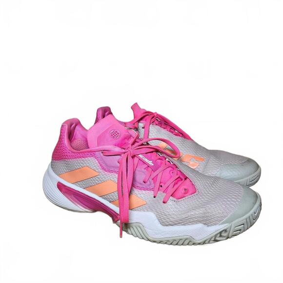 Adidas Barricade Tennis Shoes - Pink and Gray - Picture 1 of 9